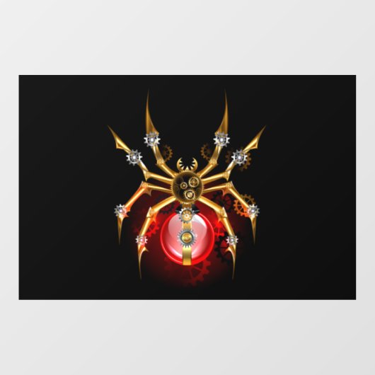 Steampunk spin op zwart raamsticker (Vel)