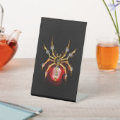 Steampunk spin op zwart reclamebord met voetstuk (Insitu)