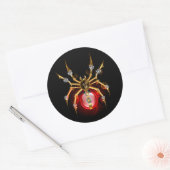 Steampunk spin op zwart ronde sticker (Envelop)