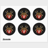 Steampunk spin op zwart ronde sticker (Vel)