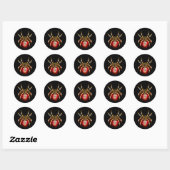 Steampunk spin op zwart ronde sticker (Vel)