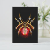 Steampunk spin op zwart RSVP kaartje (Staand voorkant)