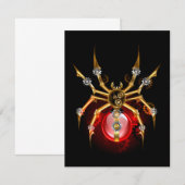 Steampunk spin op zwart RSVP kaartje (Voorkant / Achterkant)