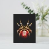 Steampunk spin op zwart save the date (Staand voorkant)