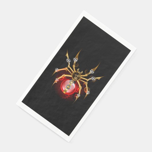 Steampunk spin op zwart servet (Hoek)