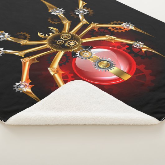 Steampunk spin op zwart sherpa deken (3/4)