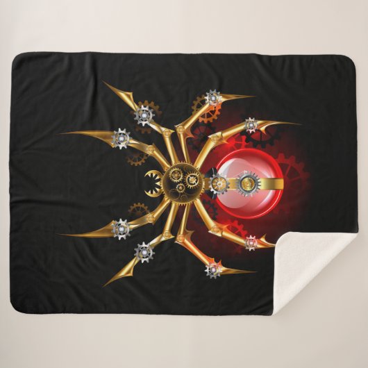 Steampunk spin op zwart sherpa deken (Voorkant (horizontaal))