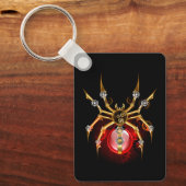 Steampunk spin op zwart sleutelhanger (Voorkant)