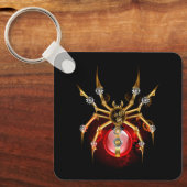 Steampunk spin op zwart sleutelhanger (Voorkant)