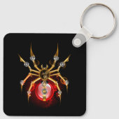 Steampunk spin op zwart sleutelhanger (Achterkant)