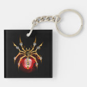 Steampunk spin op zwart sleutelhanger (Achterkant)