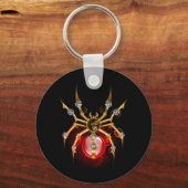 Steampunk spin op zwart sleutelhanger (Voorkant)