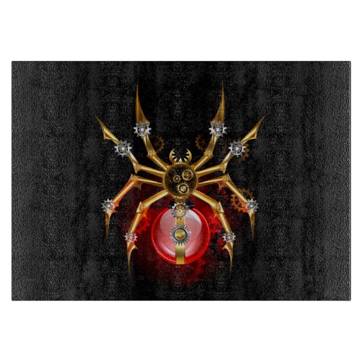 Steampunk spin op zwart snijplank (Voorkant)