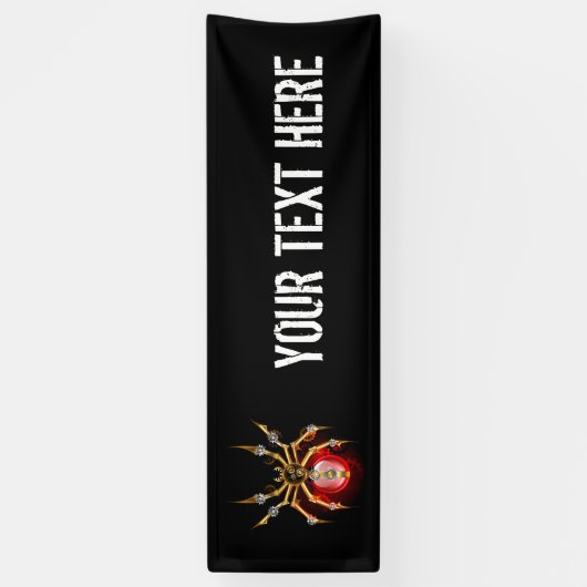 Steampunk spin op zwart spandoek (Verticaal)