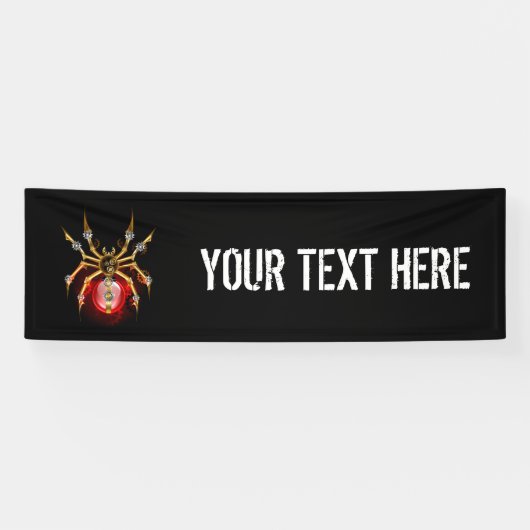 Steampunk spin op zwart spandoek (Horizontaal)