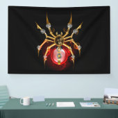 Steampunk spin op zwart spandoek (Beurs)