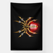 Steampunk spin op zwart spandoek (Verticaal)