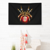 Steampunk spin op zwart spandoek (Insitu)