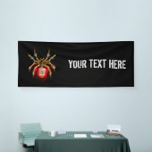 Steampunk spin op zwart spandoek (Beurs)