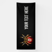 Steampunk spin op zwart spandoek (Verticaal)