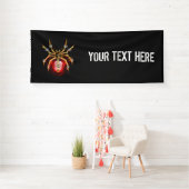 Steampunk spin op zwart spandoek (Insitu)