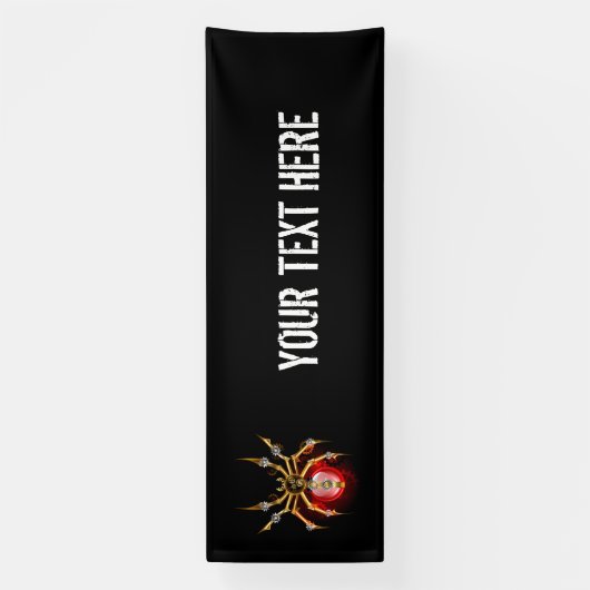 Steampunk spin op zwart spandoek (Verticaal)