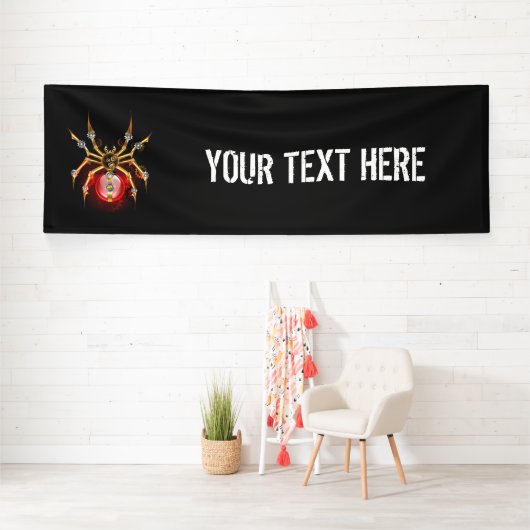 Steampunk spin op zwart spandoek (Insitu)