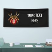 Steampunk spin op zwart spandoek (Beurs)