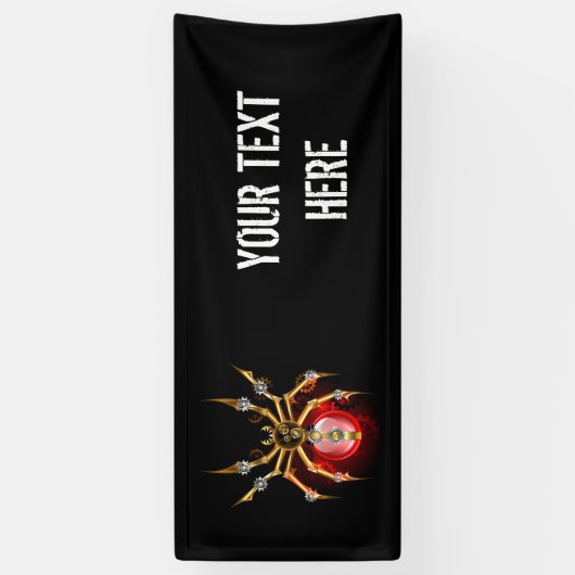 Steampunk spin op zwart spandoek (Verticaal)