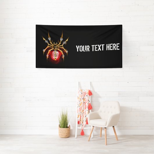 Steampunk spin op zwart spandoek (Insitu)