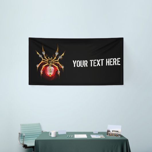 Steampunk spin op zwart spandoek (Beurs)