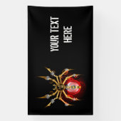 Steampunk spin op zwart spandoek (Verticaal)