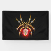 Steampunk spin op zwart spandoek (Horizontaal)