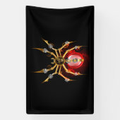 Steampunk spin op zwart spandoek (Verticaal)