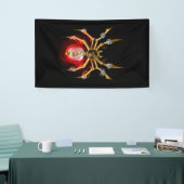 Steampunk spin op zwart spandoek (Beurs)