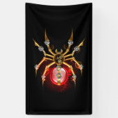 Steampunk spin op zwart spandoek (Verticaal)