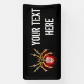 Steampunk spin op zwart spandoek (Verticaal)