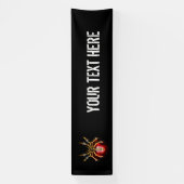 Steampunk spin op zwart spandoek (Verticaal)