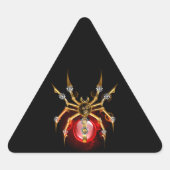 Steampunk spin op zwart sticker (Voorkant)