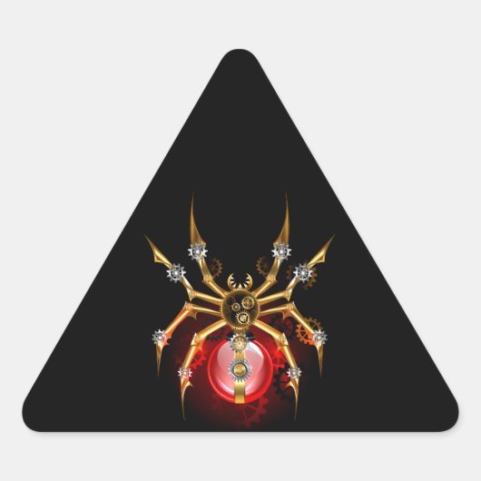 Steampunk spin op zwart sticker (Voorkant)