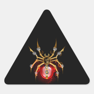 Steampunk spin op zwart sticker