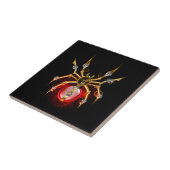 Steampunk spin op zwart tegeltje (Zijkant)