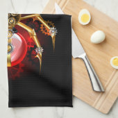 Steampunk spin op zwart theedoek (Quarter Fold)