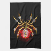 Steampunk spin op zwart theedoek (Verticaal)