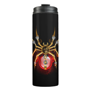 Steampunk spin op zwart thermosbeker