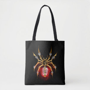 Steampunk spin op zwart tote bag