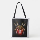 Steampunk spin op zwart tote bag (Achterkant)