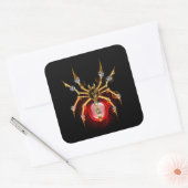 Steampunk spin op zwart vierkante sticker (Envelop)