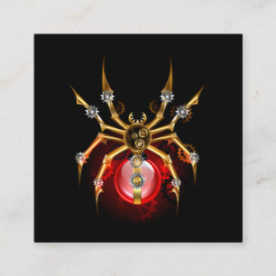 Steampunk spin op zwart vierkante visitekaartje