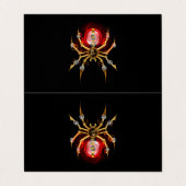 Steampunk spin op zwart visitekaartje (Buitenkant ongevouwen)